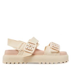 Sandały Melissa. Brązowe sandały Melissa, bez wzorów, bez obcasa, na koturnie, bez zapięcia. Za 569.99 zł.