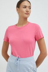 Vero Moda t-shirt bawełniany kolor różowy. Czerwone t-shirty Vero Moda, bez wzorów, z bawełny, bez kołnierzyka, bez ramiączek. W wyprzedaży za 43.99 zł.