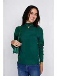 ASSUILI Sweter w kolorze ciemnozielonym rozmiar: 40. Zielone swetry Assuili, bez wzorów, z kaszmiru, bez ramiączek. Za 133.45 zł.