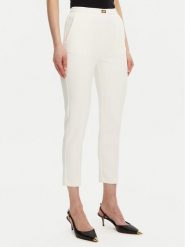 Elisabetta Franchi Spodnie materiałowe PA-076-51E2-V280 Biały Regular Fit. Białe spodnie materiałowe Elisabetta Franchi, bez wzorów, z materiału. Za 1,149.00 zł.