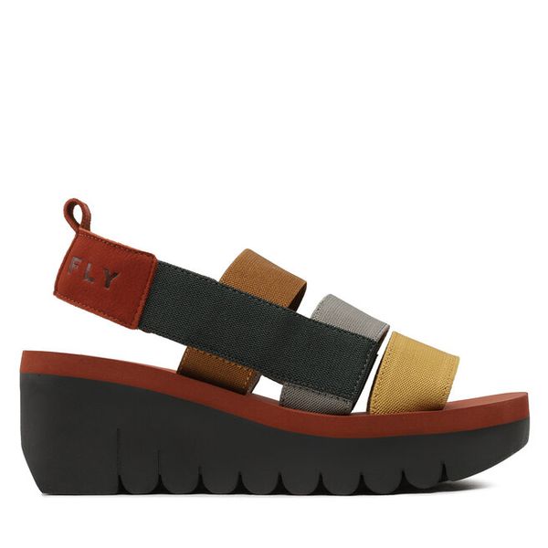 Sandały Fly London. Sandały Fly London, bez wzorów, bez obcasa, na koturnie, bez zapięcia. Za 459.99 zł.