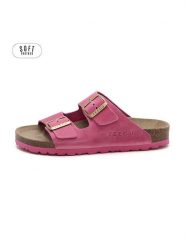 Teegu Skórzane klapki w kolorze różowym rozmiar: 36. Różowe klapki teegu, bez wzorów, klasyczne, z otwartym noskiem, bez obcasa, bez zapięcia. Za 130.99 zł.