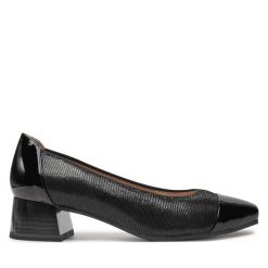 Czółenka Caprice. Czarne czółenka Caprice, bez wzorów, bez obcasa, bez zapięcia. Za 369.99 zł.