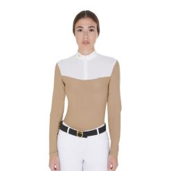 Damska koszulka polo do jazdy konnej z długim rękawem Equestro. Brązowe t-shirty sportowe EQUESTRO, l, bez wzorów, z bawełny, bez ramiączek, do jazdy konnej. Za 183.90 zł.