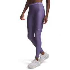 Legginsy Under Armour Heatgear Legging Damskie. Fioletowe legginsy Under Armour, bez wzorów, z elastanu, sportowe, długie. Za 221.95 zł.