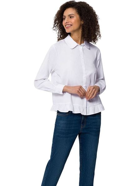 Heine Bluzka w kolorze białym rozmiar: 48. Białe bluzki Heine, bez wzorów, z bawełny, bez kołnierzyka, bez ramiączek. Za 79.21 zł.