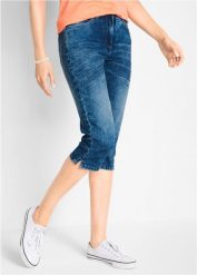 Dżinsy Straight, mid waist, ze stretchem. Niebieskie jeansy bonprix, bez wzorów, z jeansu. Za 97.99 zł.