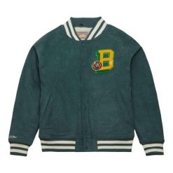 Kurtka Boston Celtics Collegiate Varsity. Zielone kurtki Mitchell & Ness, s, bez wzorów, z bawełny, bez kaptura. Za 932.00 zł.