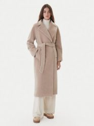 Weekend Max Mara Płaszcz wełniany Tempera 2525016082 Beżowy Regular Fit. Brązowe płaszcze Weekend Max Mara, na zimę, bez wzorów, z wełny, bez kaptura. Za 3,779.00 zł.