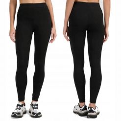 Damskie legginsy bawełniane 4F F296. Czarne legginsy 4f, bez wzorów, z bawełny, długie. Za 54.50 zł.