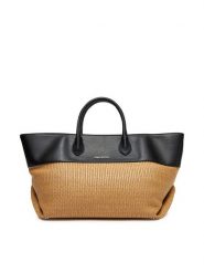 Gino Rossi Torebka LA224-186732 Beżowy. Brązowe shopper bag Gino Rossi, bez wzorów, z materiału, bez dodatków. Za 199.99 zł.
