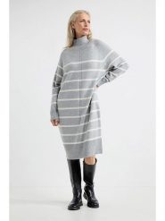 Josephine & Co Sukienka "Anika" w kolorze jasnoszaro-białym rozmiar: XXL. Białe sukienki Josephine & Co, xxl, bez wzorów, z kaszmiru, bez kołnierzyka, bez ramiączek, midi. Za 236.61 zł.