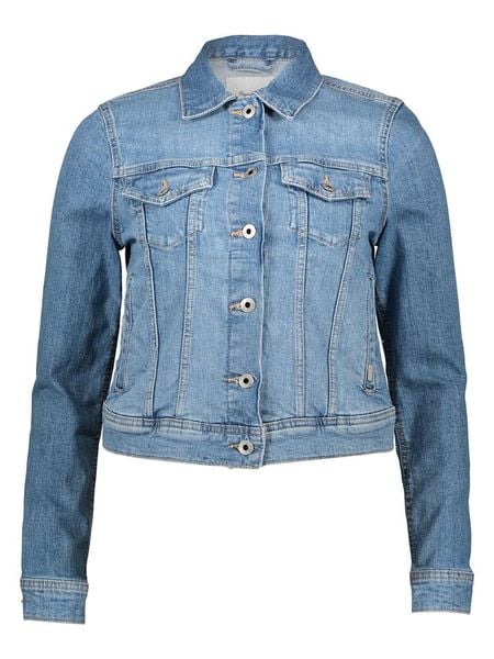 Pepe Jeans Kurtka dżinsowa w kolorze błękitnym rozmiar: XS. Niebieskie kurtki Pepe Jeans, xs, z aplikacjami, z jeansu, bez kaptura. Za 227.85 zł.