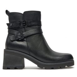 Botki Caprice. Czarne botki Caprice, bez wzorów, bez obcasa, na słupku, bez zapięcia. Za 249.99 zł.