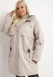 Beżowa Kurtka Taliowana Daiellea. Brązowe kurtki Born2be, xl, bez wzorów, z materiału, bez kaptura. W wyprzedaży za 300.99 zł.