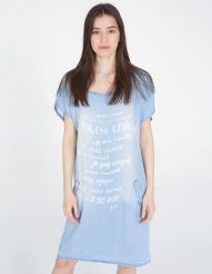 Sukienka z napisami. Sukienki Unisono, s, bez wzorów, z tkaniny, bez kołnierzyka, bez ramiączek, mini. Za 149.00 zł.