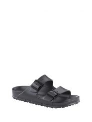Birkenstock Klapki "Arizona" w kolorze antracytowym rozmiar: 38. Czarne klapki Birkenstock, bez wzorów, klasyczne, z otwartym noskiem, bez obcasa, bez zapięcia. Za 217.40 zł.