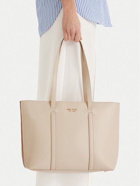 Nine West Torebka CEO-Orvia-LDA8458 Beżowy. Brązowe shopper bag Nine West, bez wzorów, z materiału, bez dodatków. Za 219.99 zł.