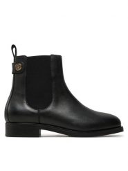 Tommy Hilfiger Sztyblety Th Stud Leather Low Chelsea FW0FW08184 Czarny. Czarne botki Tommy Hilfiger, bez wzorów, ze skóry, bez obcasa, na płaskiej podeszwie, bez zapięcia. Za 339.99 zł.