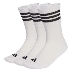 Skarpety do łydki 3-Stripes Cushioned 3 Pair Pack. Białe skarpetki adidas, bez wzorów, z bawełny. Za 64.95 zł.