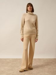 Just Cashmere Kaszmirowy golf w kolorze beżowym rozmiar: XL. Brązowe swetry Just Cashmere, xl, bez wzorów, z kaszmiru, bez ramiączek. Za 413.99 zł.