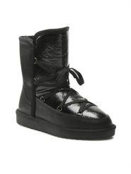 Lasocki Botki WFA1634-11Z Czarny. Czarne botki Lasocki, bez wzorów, ze skóry, bez obcasa, na płaskiej podeszwie, bez zapięcia. Za 199.99 zł.