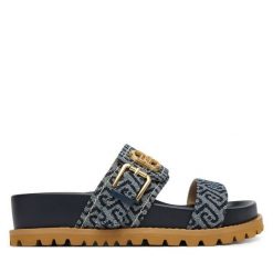 Klapki Liu Jo. Niebieskie klapki Liu Jo, bez wzorów, bez obcasa, bez zapięcia. Za 469.99 zł.