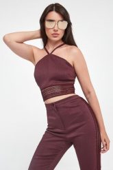 Top damski lniany PATRIZIA PEPE. Topy Patrizia Pepe, bez wzorów, ze lnu, bez kołnierzyka, bez ramiączek. W wyprzedaży za 716.23 zł.
