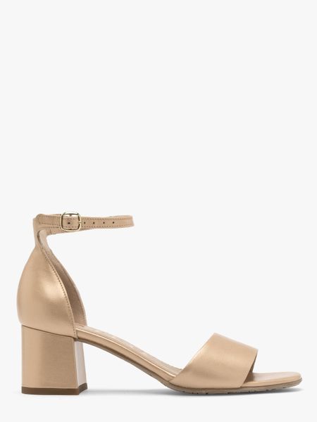 Złote sandały na obcasie. Czarne sandały Ryłko, bez wzorów, z gumy, bez obcasa, na obcasie, bez zapięcia. W wyprzedaży za 279.99 zł.