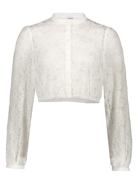 LIMBERRY Bluzka dirndl "Alena" w kolorze białym rozmiar: 46. Białe bluzki LIMBERRY, bez wzorów, z koronki, bez kołnierzyka, bez ramiączek. Za 214.19 zł.