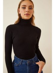 Happiness Istanbul Golf w kolorze czarnym rozmiar: 38. Czarne swetry Happiness Istanbul, bez wzorów, bez ramiączek. Za 56.99 zł.