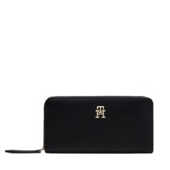 Duży Portfel Damski Tommy Hilfiger. Czarne portfele Tommy Hilfiger, bez wzorów. Za 289.99 zł.