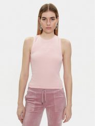 Juicy Couture Top Beckham JCBLV223811 Różowy Slim Fit. Czerwone topy Juicy Couture, m, bez wzorów, z bawełny, bez kołnierzyka, bez ramiączek. Za 129.99 zł.