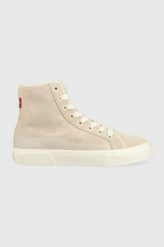Levi's trampki zamszowe Decon Plus Mid S kolor beżowy D6541.0003. Brązowe trampki Levi's, bez wzorów, z gumy, bez zapięcia. Za 379.99 zł.