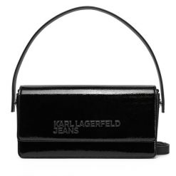 Torebka Karl Lagerfeld Jeans. Czarne torebki klasyczne Karl Lagerfeld Jeans, bez wzorów, z jeansu, klasyczne, bez dodatków. Za 419.99 zł.
