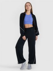 4F Spodnie dresowe z modalem damskie 4F x Anna Lewandowska - czarne XL. Czarne spodnie dresowe 4f, bez wzorów, z dresówki, eleganckie. Za 149.99 zł.