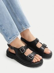 G-Star Raw Sandały CEO-WI34-3310-18608 Czarny. Czarne sandały G-Star, bez wzorów, ze skóry, retro, bez obcasa, na płaskiej podeszwie, bez zapięcia. Za 149.99 zł.