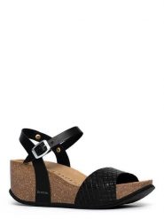 BACKSUN Sandały w kolorze czarnym na koturnie rozmiar: 39. Czarne sandały Backsun, bez wzorów, z materiału, z otwartym noskiem, bez obcasa, na koturnie, bez zapięcia. Za 173.99 zł.