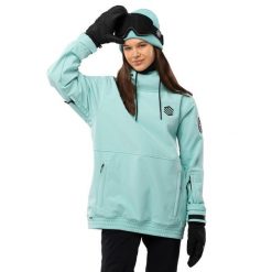 Kurtka snowboardowa damska W1-W Iceberg. Niebieskie kurtki narciarskie SIROKO, m, bez wzorów, z softshellu, bez kaptura, narciarskie. W wyprzedaży za 382.00 zł.