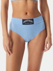 Calvin Klein Underwear Figi klasyczne z wysokim stanem LV00QF8713 Niebieski. Niebieskie figi Calvin Klein Underwear, bez wzorów, z bawełny, z podwyższonym stanem. Za 119.99 zł.