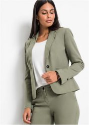 Żakiet, petite. Zielone marynarki i żakiety bonprix, bez wzorów, eleganckie, bez ramiączek. Za 169.99 zł.