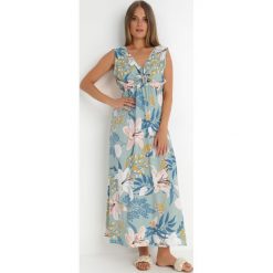 Miętowa Sukienka Mecho. Zielone sukienki Born2be, l, bez wzorów, z bawełny, bez kołnierzyka, bez ramiączek, maxi. W wyprzedaży za 59.99 zł.