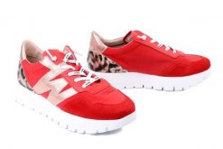 WONDERS A-24100 flame, półbuty damskie. Czerwone półbuty wsuwane Wonders, bez wzorów, bez obcasa. Za 679.50 zł.