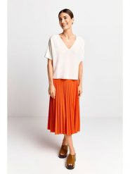 Rich & Royal Sweter w kolorze kremowym rozmiar: L. Brązowe swetry Rich & Royal, l, bez wzorów, ze splotem, bez ramiączek. Za 198.56 zł.