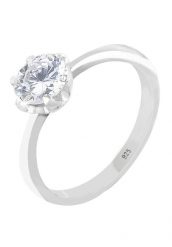 Elli Damski zaręczynowy klasyczny z kryształem cyrkonii w srebrze próby 925 Sterling Silver Pierścionki 1 ct. Szare pierścionki Elli, z cyrkonią, srebrne. Za 223.99 zł.