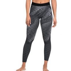 Spodnie termoaktywne damskie Odlo Blackcomb Eco, leggins. Czarne spodnie narciarskie ODLO, bez wzorów, z materiału, narciarskie. Za 299.35 zł.