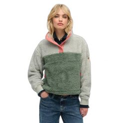Damski polar Superdry Mash Up. Szare bluzy z polaru Superdry, bez wzorów, z polaru. W wyprzedaży za 365.15 zł.