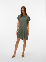 Vero Moda Sukienka w kolorze khaki rozmiar: XS. Brązowe sukienki Vero Moda, na co dzień, xs, bez wzorów, bez kołnierzyka, bez ramiączek, mini, proste. Za 61.75 zł.