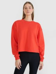4F Bluza dresowa oversize nierozpinana bez kaptura damska - czerwona S. Czerwone bluzy bez kaptura 4f, s, bez wzorów, z bawełny, bez kaptura. W wyprzedaży za 79.99 zł.