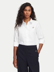 Beverly Hills Polo Club Koszula P-SS26W-SH6600 Biały Regular Fit. Białe koszule Beverly Hills Polo Club, xs, bez wzorów, z bawełny, bez kołnierzyka, bez ramiączek. Za 299.99 zł.